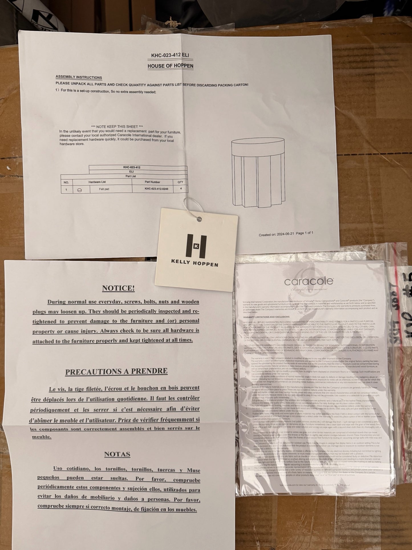 KELLY HOPPEN, ANDREW MARTIN, ELI DESIGNER TABLE/STALL NEW IN BOX