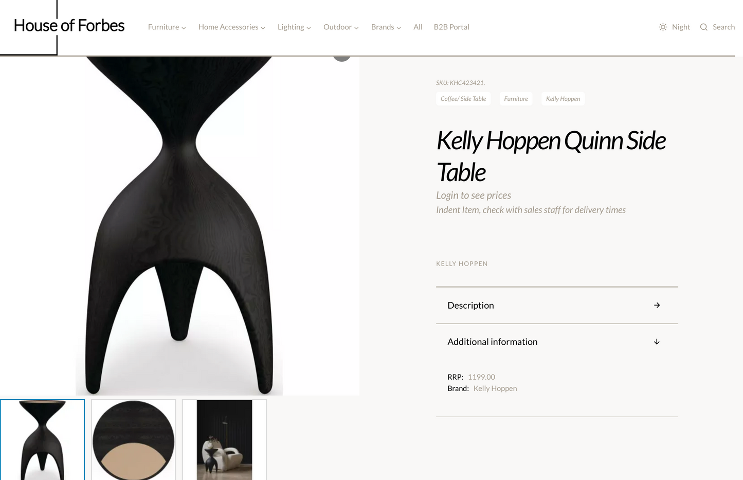 KELLY HOPPEN ANDREW MARTIN QUINN SIDE TABLE SOLID HEAVY DESIGNER TABLE NEW BOXED